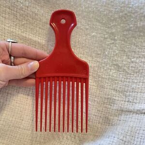 Vintage XL Lift Comb Hair Pick Handle Retro 1980-90s USA Red USA‎